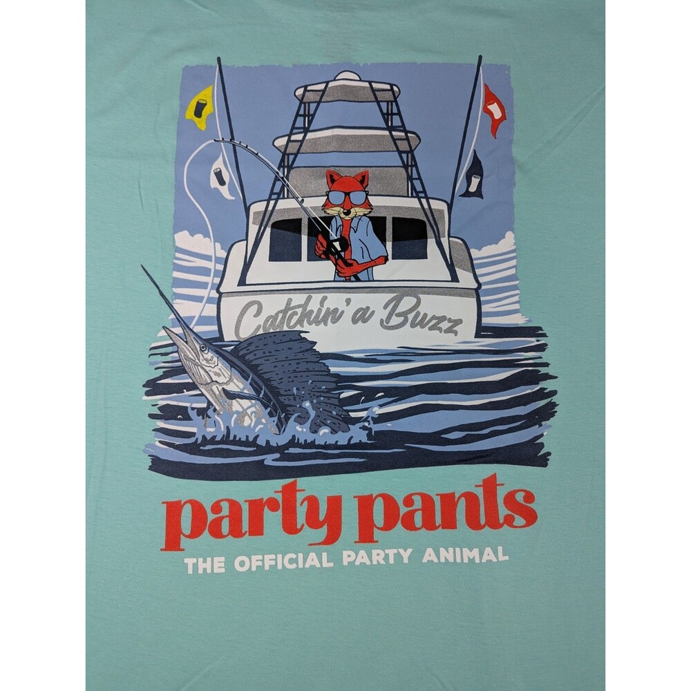 Party Pants - Catchina Buzz Fishing Graphic - Tshirt - Size L